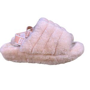 UGG K Fluff Yeah Slides Women's Size 9 in Peach Pink - Excellent Preloved Condit